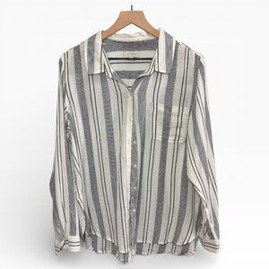 Lucky Brand Striped Button Front Shirt • Cotton Blend • Size L